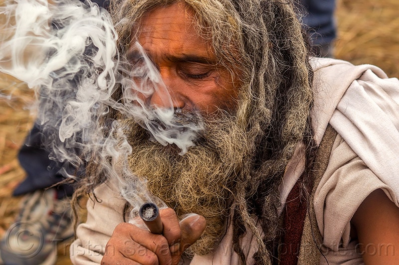 hindu baba smoking chillum weed ritual cannabis 14073815301
