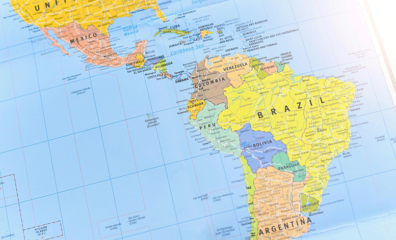 map of latin america